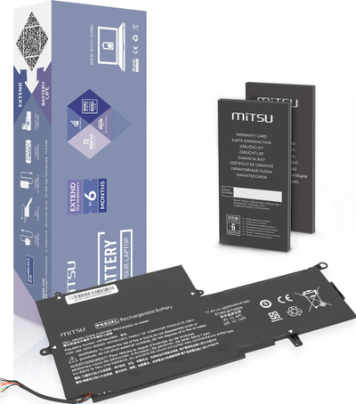 Bateri laptopi Mitsu PK03XL, 3600 mAh 41 Wh, 11.4V, e zezë