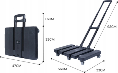 Karrocë palosëse transporti Rockforce RF-L016, mban gjer në 180 kg, plastike, blu