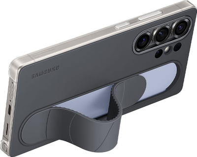 Mbrojtëse telefoni Samsung Silicone Standing Grip Case Galaxy S25 Ultra, silikon, me këmbë mbajtëse, gri e errët