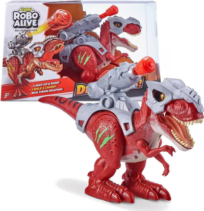 Lodër dinosauri robotik ZURU Robo Alive T-Rex 7132, interaktive, me lëvizje, e kuqe