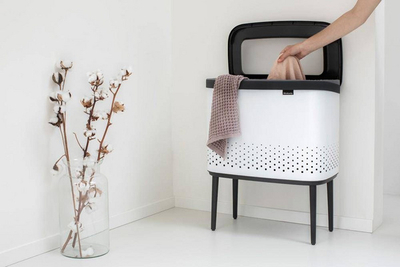 Shportë rrobash Brabantia, 60L, e bardhë