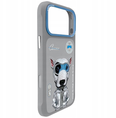 Kapak telefoni Audi Nimmy Cool and Cute 2.0 Dog për iPhone 17 Pro, silikoni, gri