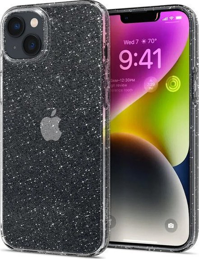 Kapak telefoni Spigen Liquid Crystal Glitter, për iPhone 14, TPU, transparent me shkëlqim