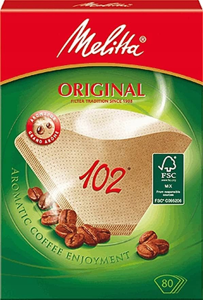Qese filtri për kafe Melitta Aroma Zones, madhësia 102, 80 copë, kafe