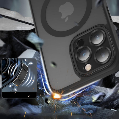 Mbulesë telefoni Tech-Protect Magmat Cam+ MagSafe për iPhone 15, mat, e zezë