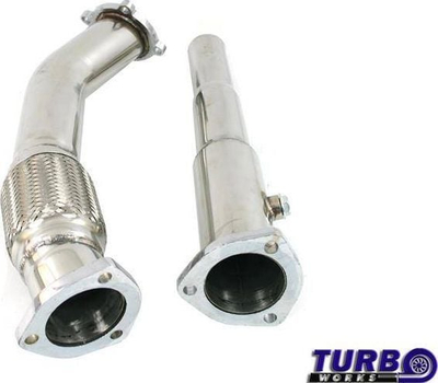 Downpipe TurboWorks AUDI VW 1.8T FWD, çelik inox, DECAT