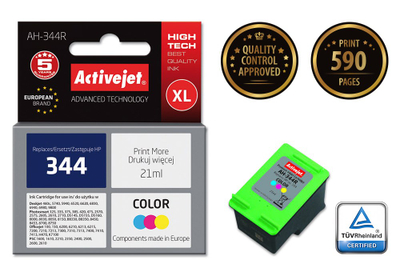 Ngjyrë për printer Activejet AH-344R (zëvendësim për HP 344 C9363EE), 21 ml, e kaltër / vjollcë /  e verdhë