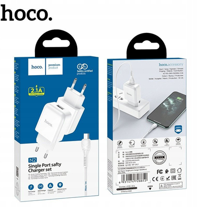 Karikues rrjeti Hoco N2, USB në Type C, i bardhë