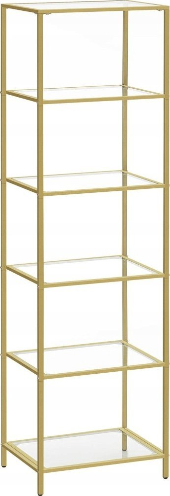 Vitrinë Display Cabinet Classic, me rafte xhami, me këmbë që rregullohen, ngjyrë ari