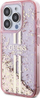Këllëf telefoni Guess Liquid Glitter Gold Stripes për iPhone 15 Pro Max, i fortë, me shkëlqim, rozë
