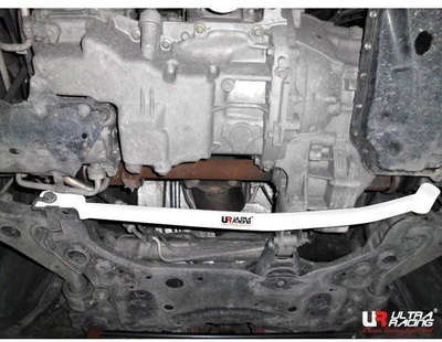 Shufër përforcuese Ultra Racing Ford Focus MK2 MK3, pjesa e poshtme e përparme, alumin, e bardhë