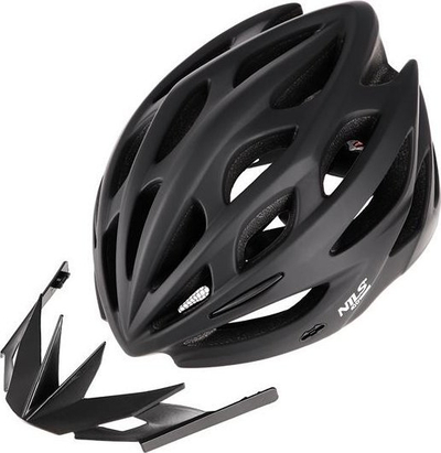 Helmetë biçiklete Nils Extreme MTV50 L, 58-61 cm, e zezë matte