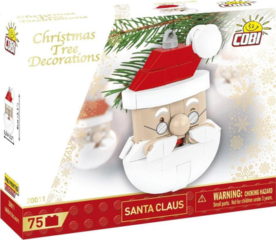 Ornament pemë Krishtlindjesh COBI Santa Claus, dekor festiv, shumëngjyrësh