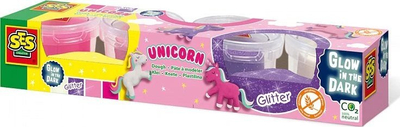 Set plasteline SES Creative Unicorn 00471, 4x90g, shumëngjyrësh