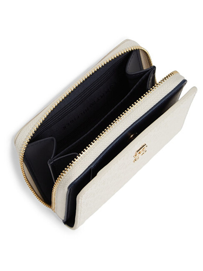 Portofol Tommy Hilfiger TH Icon Med ZA AW0AW18474, me flap, i mesëm, beige