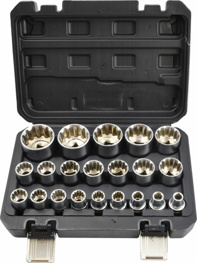 Set bokullash Spline AWTools Black Line AW38550BL, 1/2", 21 copë