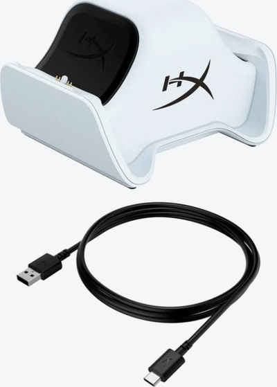 Stacion karikues HyperX ChargePlay Duo PS5, për 2 kontrollues DualSense, bardh e zi