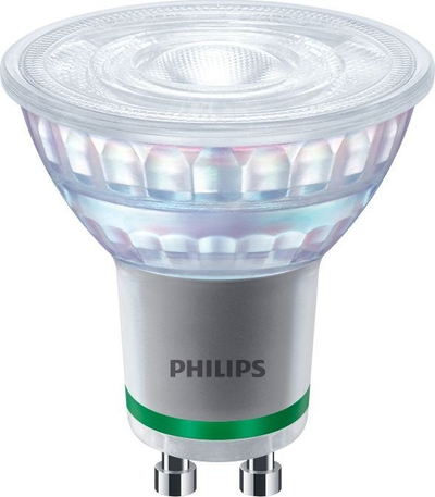 Llambë spot LED Philips Classic GU10, 50W ekuivalente 2.1W, 2700K dritë e ngrohtë, transparente
