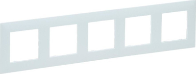 Kornizë pesëfishe Legrand Niloe Step Mint, 5 module, 86 x 370 mm, e bardhë