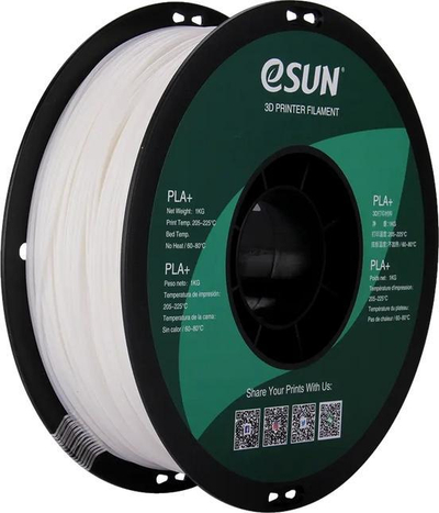 Filament 3D eSUN PLA Plus, 1.75mm, 1.55kg, i bardhë