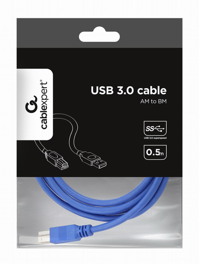 USB кабел Gembird CCPUSB3AMBM6, USB 3.0 USB A во USB B, 1.8 m, сина