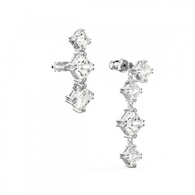 Vathë për femra Swarovski, të argjendtë/transparent