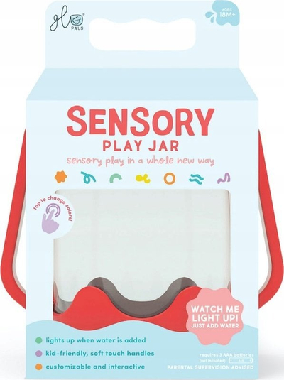 Kavanoz sensorial Glo Pals Sensory Play Jar, me drita LED, për kalamaj, rozë