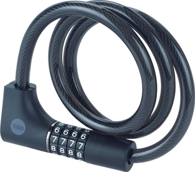 Bravë kabllo biçiklete Yale Essential Security, me kod edhe me çelës, 12mm 100cm, e zezë