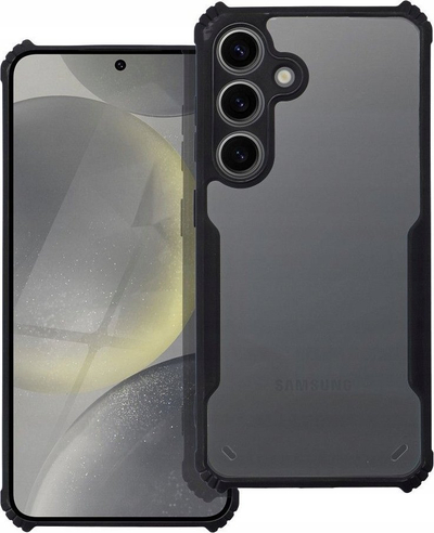 Kapak telefoni ANTI-DROP për Motorola G73, akril transparent, skaje gome, i zi