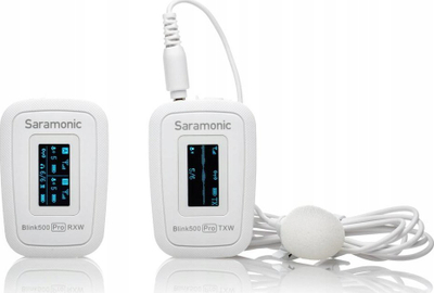 Mikrofon wireless lavalier Saramonic Blink 500 Pro B1, 2.4GHz, me marrës me 2 kanale, i bardhë