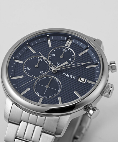 Orë për meshkuj Timex Chicago TW2W67900BR, e argjendtë/kaltër