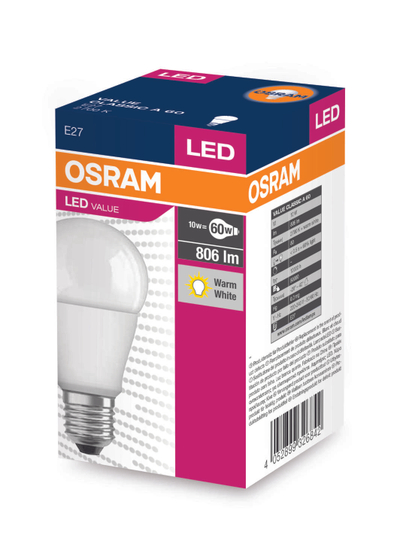 Poç elektrik Osram LED Value Classic A60 9,5W 827 E27