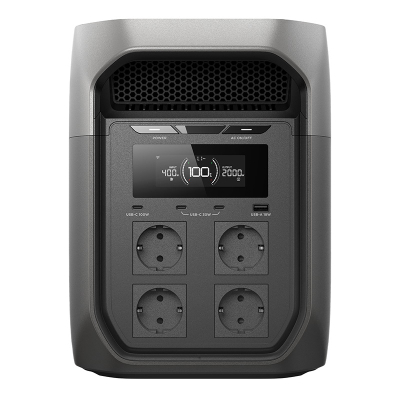 Stacion portativ energjie EcoFlow DELTA 3 Max, 2048Wh, LiFePO4, gri e zezë