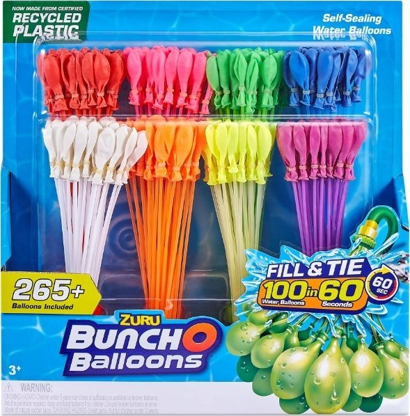 Set tullumbace uji Splash Toys Bunch O Balloons, 8 pako, rreth 265 tullumbace, shumëngjyrëshe