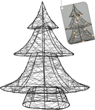 Bredh dekorativ me LED ECD Germany, 40 cm, 30 drita, i zi