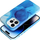 Mbulesë telefoni Kryt Leather Mag Cover për iPhone 12 Pro Max, efekt lëkure, Blue Splash blu