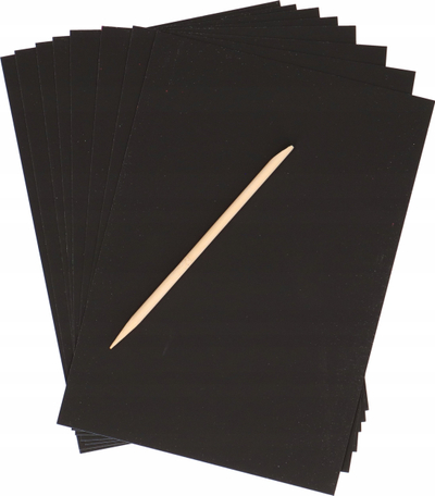 Set gërvishtëse Incood Rainbow Scratch Art, A5, 8 fletë, i zi