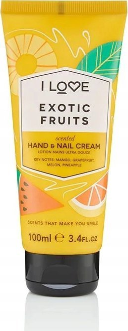 Krem për duar dhe thonj I Love Cosmetics Exotic Fruits, 100ml, aromë fruta ekzotike