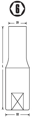 Prizë gjashtëkëndore Stanley, STMT73336-8B, 23 mm