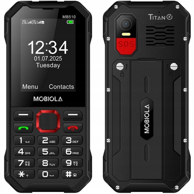Telefoni i fortë Mobiola MB510 TitanX, IP68, MIL STD 810H, i zi