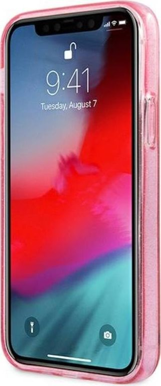 Kapak telefoni Guess Big 4G Full Glitter për iPhone 12 Pro Max, TPU, rozë me shkëlqim