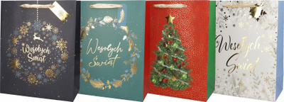 Qese dhurate Incood Christmas Hot Stamp, 11x14x6.5 cm, letër 210 gsm, dizajn festash i përzier
