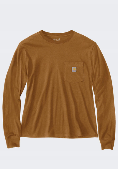Bluzë Carhartt Tencel Fiber Series, me mëngë të gjata, loose fit, kafe