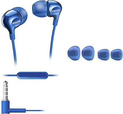Kufje in-ear Philips SHE3705BL, me mikrofon, 3.5mm, blu