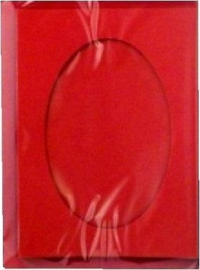 Set kartolina Passepartout me zarfe, 10.5x15cm, 5 copë, të kuqe