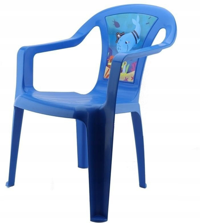 Karrige fëmijësh HP Sedia, plastike, me mbështetëse krahu, blu