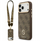 Këllëf telefoni Guess 4G Rhinestone Logo Big Strap për iPhone 17 Pro Max, MagSafe, kafe