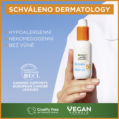 Serum ditor për fytyrë Garnier UV radiation SPF 50 (Invisible Serum, 30 ml