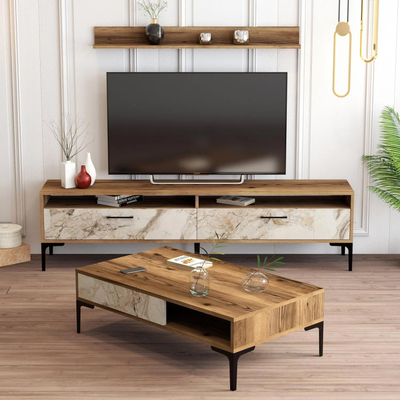 Set mobilie për dhomë ndejeje (HM11855.02), bardhë