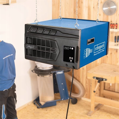 Sistem filtrimi ajri Scheppach HDA14 Silent, 100W, me telekomandë, blu